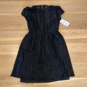 NWT Zara small black lace crochet dress